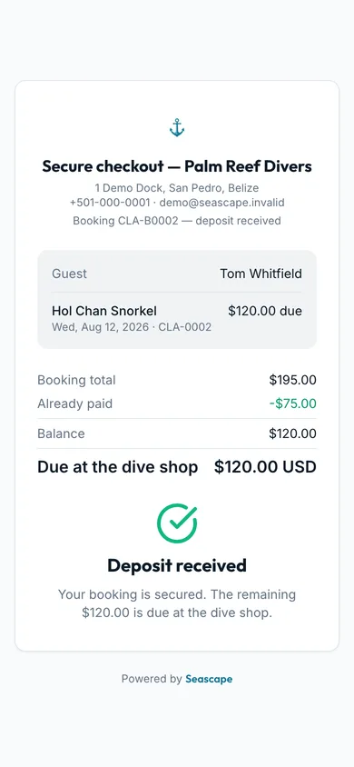 A group paying on a phone: every activity on the Booking ID, what has been paid, and what is still owed.